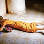 A monk studies in Luang Prabang, Laos