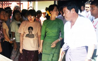Daw Aung San Suu Kyi at NLD HQ