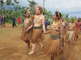 Catherine, a Fellow Ethical Traveler, Takes Part in a Sing-sing Ceremony